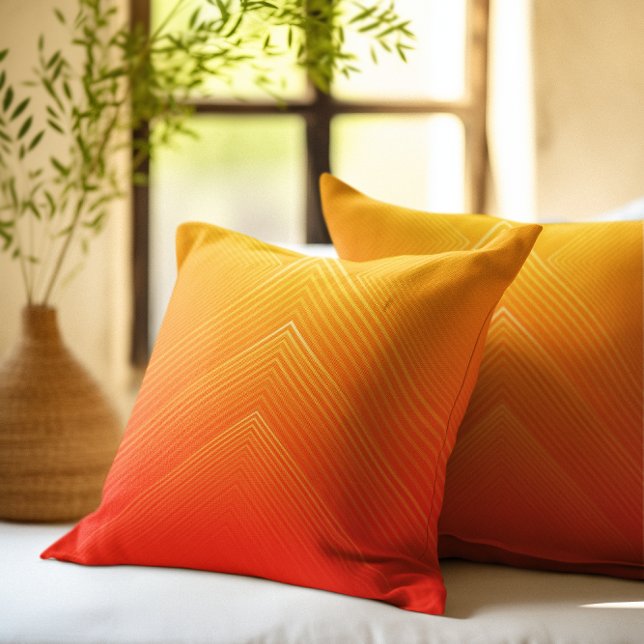 Coussin Ombre géométrique orange à jaune (Créateur téléchargé)