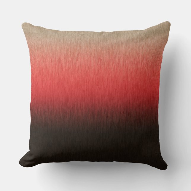 Coussin Ombre noir corail Brown amande rouge (Recto)