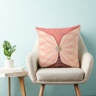 Coussin Ombre rose personnalisé Illusion textile