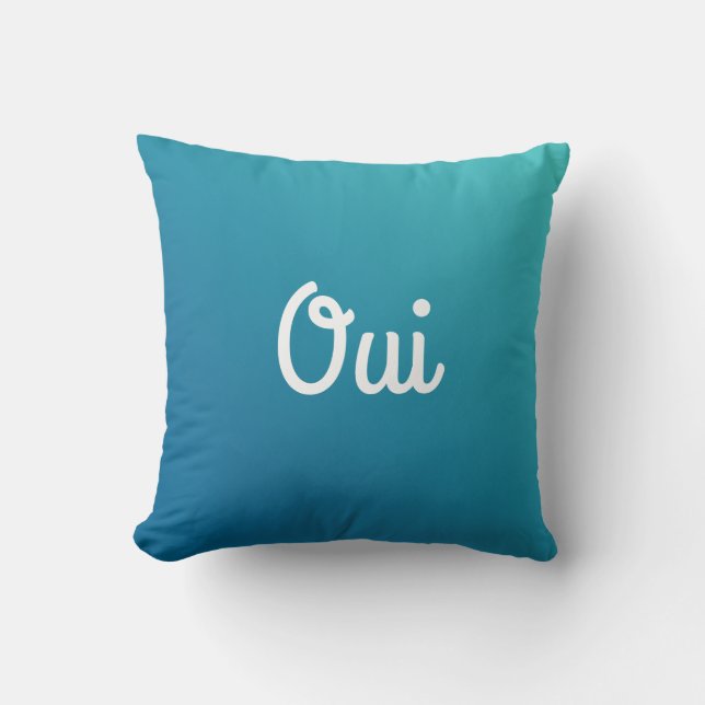 Coussin Ombre Turquoise du texte personnalisé (Recto)