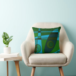 Coussin Ombre verte Abstraite surf