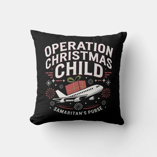 Coussin Opération Noël Enfant drôle Famille correspondant (Recto)