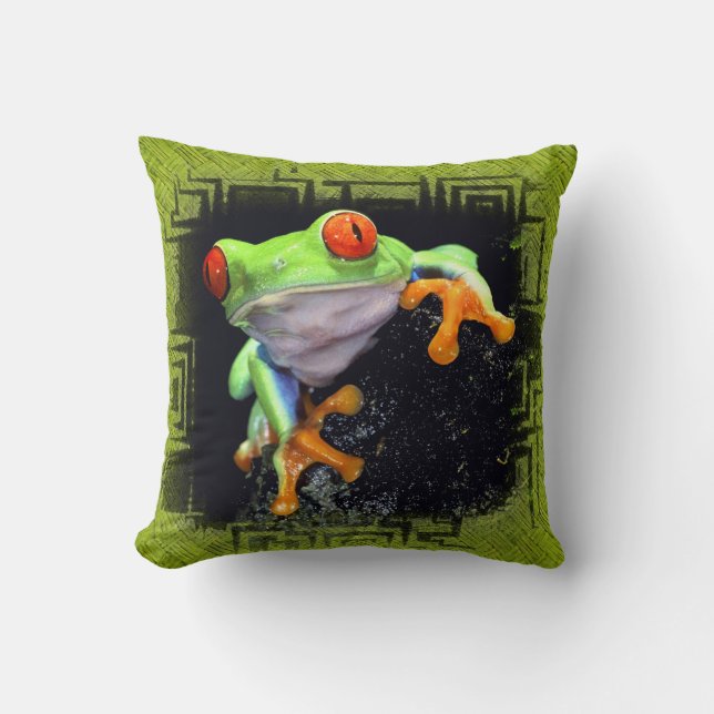 Coussin Options d'oreiller bordé de grenouille 3 (Recto)