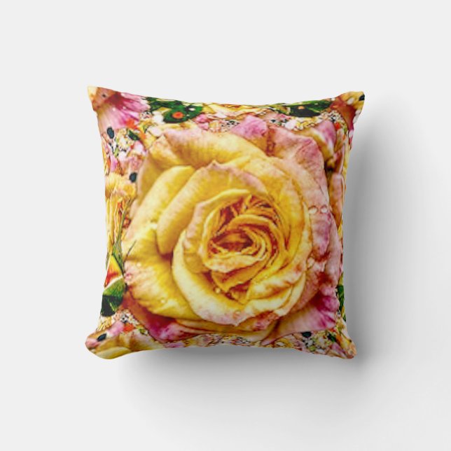 Coussin Opulence Rose Dorée Groovy : (Recto)