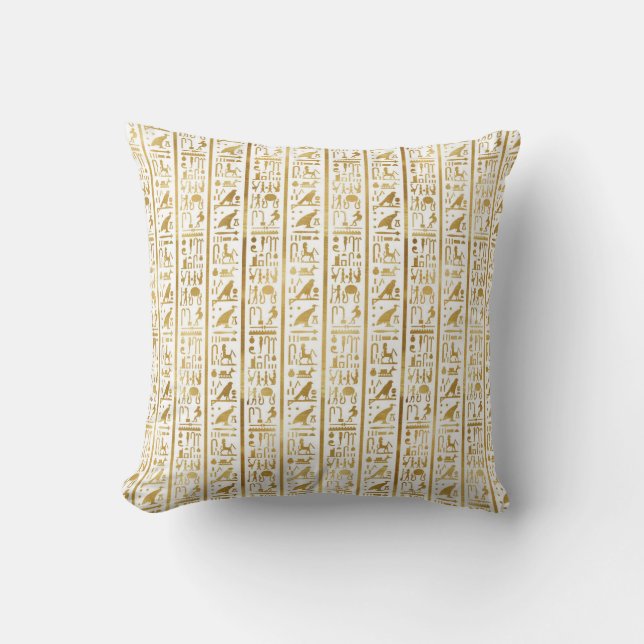 Coussin Or & blanc Egypte Glam Moderne Chic (Recto)