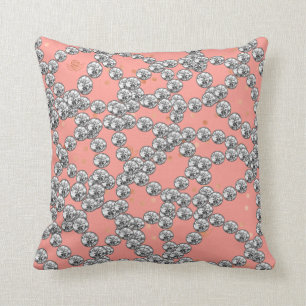 Coussin Or de saumon de rose de gris argenté de décor de
