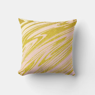 Coussin Or doré pailleté rose ivoire ombré abstrait mignon