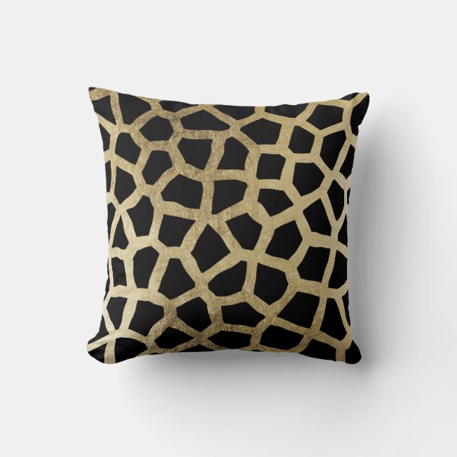 Coussin Or élégant de faux et poster de animal moderne (Recto)