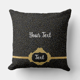 Coussin Or élégant et noir avec cadre orné