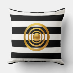 Coussin Or élégant, noir et blanc
