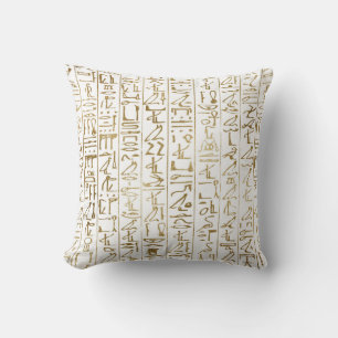Coussin Or et Blanc Égyptien Égypte Glam Moderne Chic
