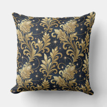 Or et noir Motif floral damassé luxueux et royal
