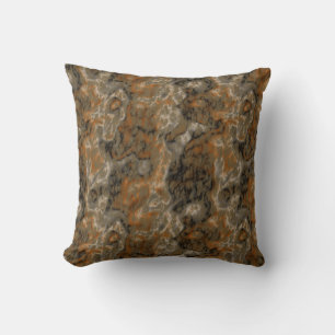 Coussin or olive et noir abstrait