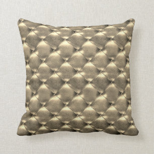 Coussin Or opulent en cuir tufté de champagne fascinant d
