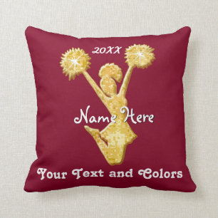Coussin Or personnalisable et cadeaux marron de pom-pom