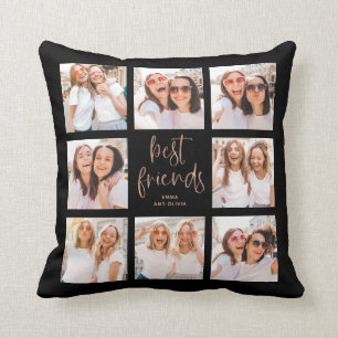 Coussin Or Rose tendance sur noir Meilleures photos d'am