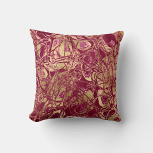 Coussin Or rouge rouge de noir de rouge foncé d'abrégé 