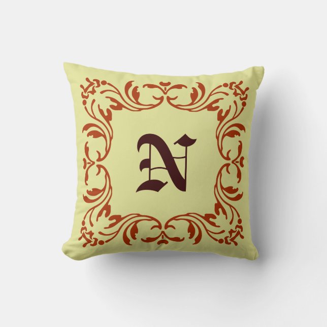 Coussin Or Vegas clair. monogramme floral vintage (Recto)
