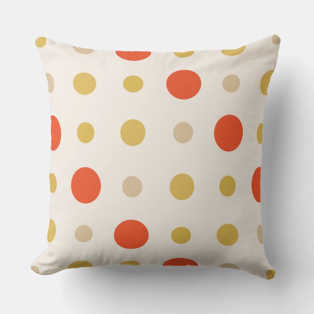 Coussin Orange and yellow polka dots (Recto)