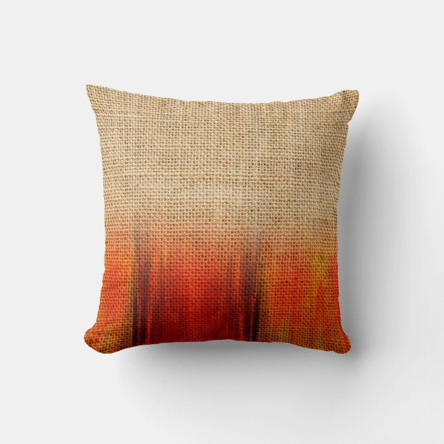 Coussin Orange Aquarelle Buralp Rustique Ombre Tête Tourné (Recto)
