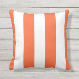 Coussin Orange & Blanc Awning Stripes Outdoor Jeu d'oreill