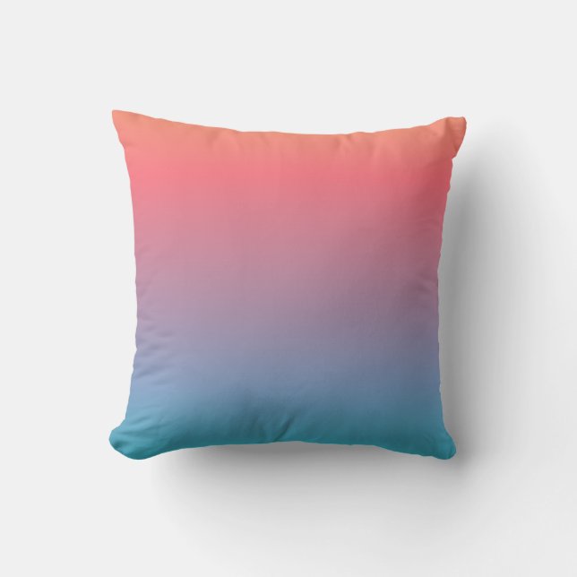 Coussin Orange Blue Ombre Moderne (Recto)