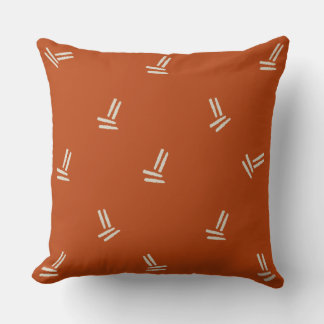 Coussin Orange brûlé avec deux lignes Lancer l'oreiller
