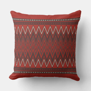 Coussin Orange brûlé et géométrique Brown