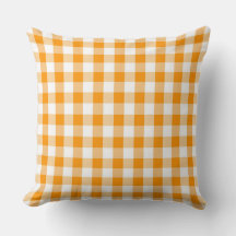 Orange classique En vichy Motif Jeu d'oreiller