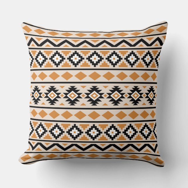 Coussin Orange crème aztèque de Ptn III BW d'essence (Recto)