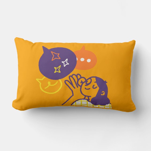 Coussin - orange de 13 po x 21 po avec illustratio (Recto)