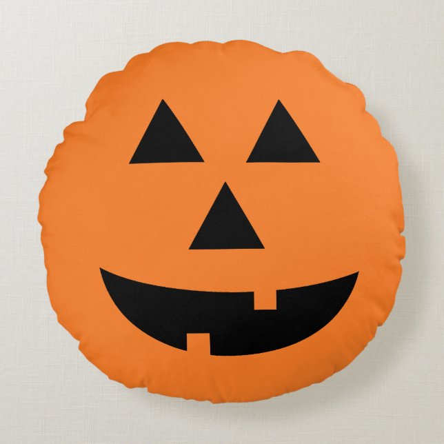 Coussin orange de Halloween de citrouille de (Devant)