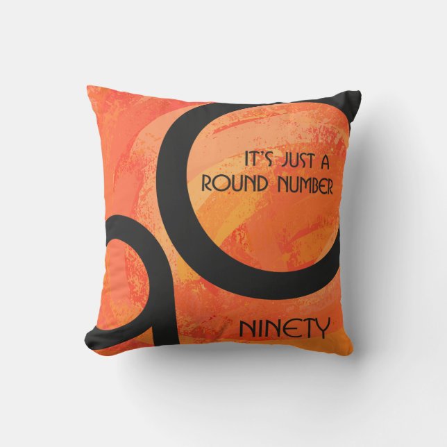 Coussin Orange Décennie 90e anniversaire (Recto)