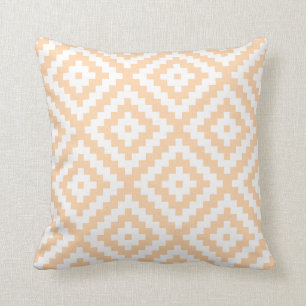 Coussin Orange en pastel géométrique aztèque