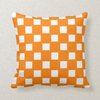 Coussin Orange et blanc vérifiés