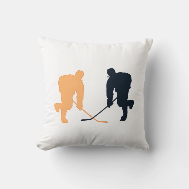 COUSSIN ORANGE ET HOCKEY NOIR (Recto)