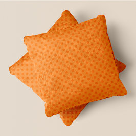 Coussin Orange foncé sur orange clair Pois rétro chic