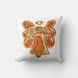 Coussin Orange Guardian Angel Art Décoratif Jeu d'oreiller
