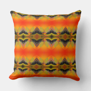 Coussin Orange kaléidoscopique