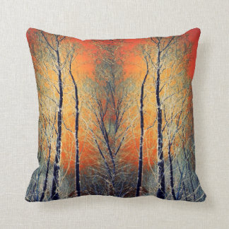 Coussin orange moderne de paysage de coucher du