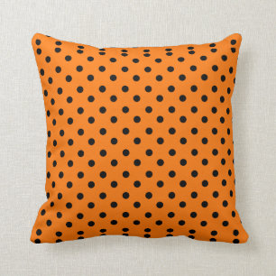 Coussin Orange noir des Pois d'Halloween
