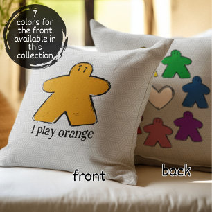 Coussin Orange Rainbow Meeple Board Game Love