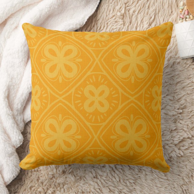Coussin orange retro style pattern (Couverture)