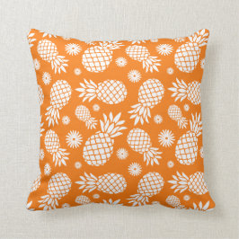 Coussin orange tropical de fleurs graphiques