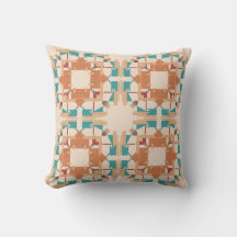 Orange Turquoise Beige Sud-Ouest Look Tribal Art