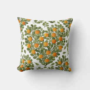 Coussin Oranges cardiaques : Branches vertes Amour.