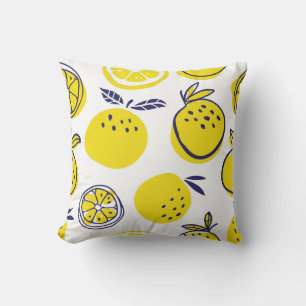 Coussin Oranges d'été : Motif de fruits élégant.
