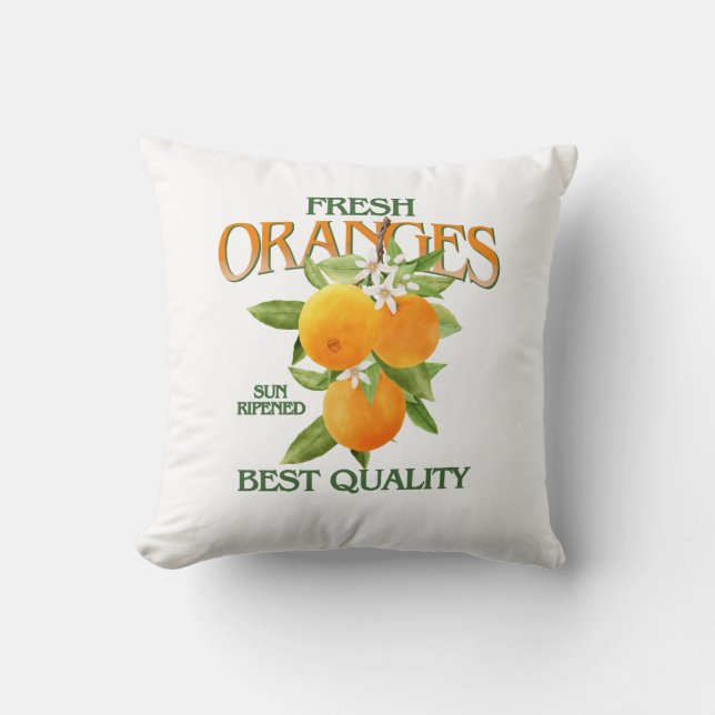 Coussin Oranges frais - Meilleure qualité (Recto)