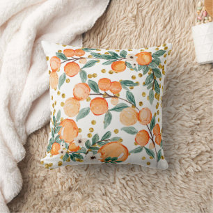 Coussin Oranges mignonnes Fruit Country Gold Parties scint