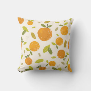 Coussin Oranges peintes à la main fruit sans couture desi